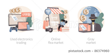 Second hand trade abstract concept vector illustrations. Second hand trade abstract concept vector illustrations. 86374960