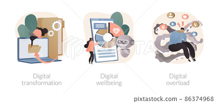 Business digitalization abstract concept vector illustrations. 86374968