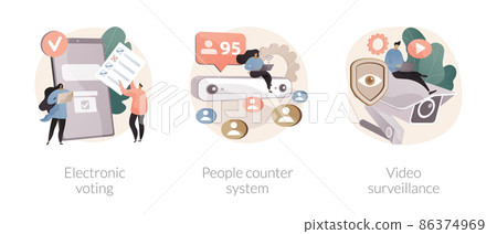 People monitoring and analytics abstract concept vector illustrations. 86374969