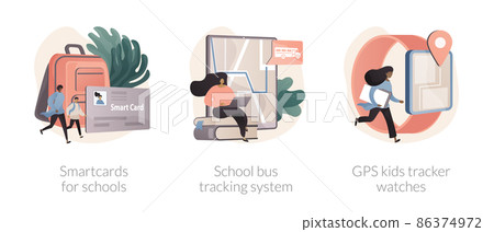 Technology for kids abstract concept vector illustrations. 86374972