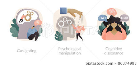 Mental abuse abstract concept vector illustrations. 86374993
