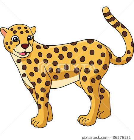 Cheetah Cartoon Clipart Vector Illustration 86376121