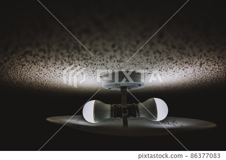 popcorn textured ceiling with LED bulb light fixture and glass cover popcorn textured ceiling with LED bulb light fixture and glass cover 86377083