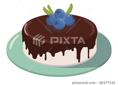 Realistic cooked light biscuit cake white background - Vector 86377330