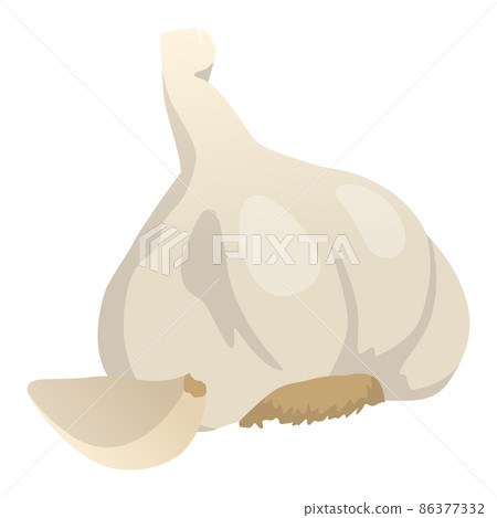 Realistic fresh garlic isolated on white background - Vector Realistic fresh garlic isolated on white background - Vector 86377332