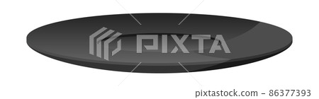 Realistic dark plate utensils on white background - Vector Realistic dark plate utensils on white background - Vector 86377393