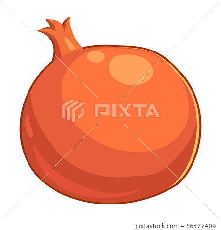 Realistic fresh ripe pomegranate isolated on white background - Vector Realistic fresh ripe pomegranate isolated on white background - Vector 86377409