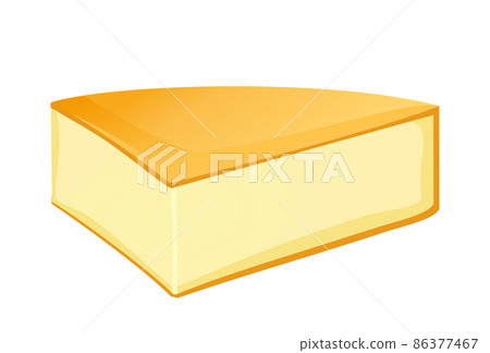 Realistic piece of fresh milk cheese isolated on white background - Vector Realistic piece of fresh milk cheese isolated on white background - Vector 86377467