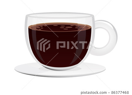 Realistic cooked freshly brewed coffee cup white background - Vector Realistic cooked freshly brewed coffee cup white background - Vector 86377468