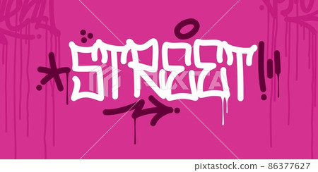 Simple Abstract Hip Hop Hand Written Urban Street Art Graffiti Style Word Street Vector Illustration 86377627