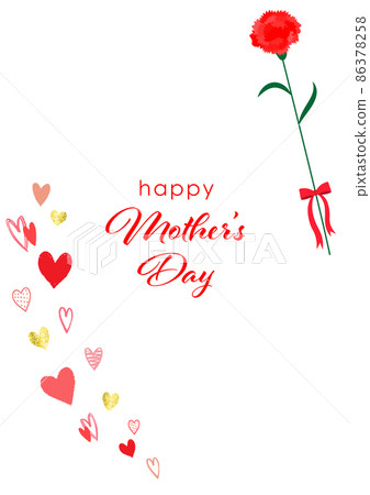 Mother's Day frame illustration (carnation and heart) (white background, vector, clipping) Mother's Day frame illustration (carnation and heart) (white background, vector, clipping) 86378258