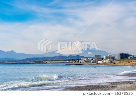 茅崎海岸富士山冬天 茅崎海岸富士山冬天 86378530