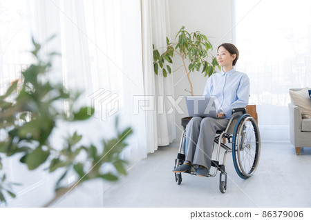 Wheelchair, female in her 30s, living environment Wheelchair, female in her 30s, living environment 86379006