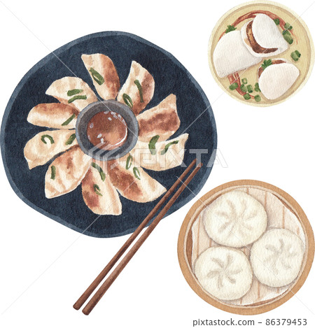 Hong Kong food traditional watercolor clipart png 86379453