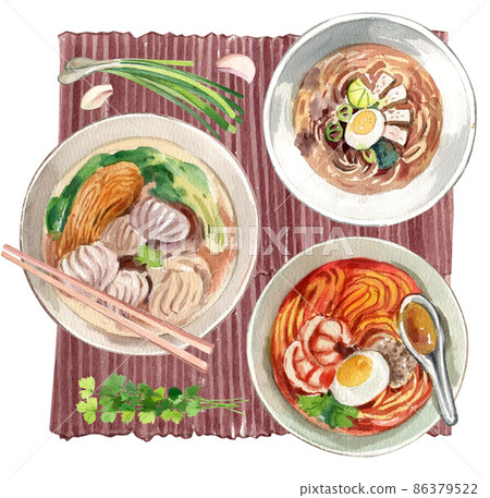 Singapore food traditional watercolor clipart png 86379522