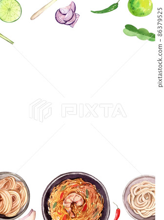 Singapore food traditional watercolor frame png Singapore food traditional watercolor frame png 86379525