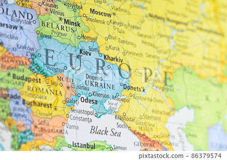 Ukraine on the map of Eastern Europe. Ukraine on the map of Eastern Europe. 86379574