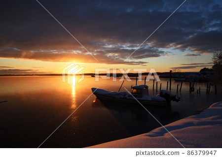 Lake dyed red 86379947