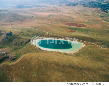 Lake Vrazje in a valley. Montenegro. Drone Lake Vrazje in a valley. Montenegro. Drone 86380120