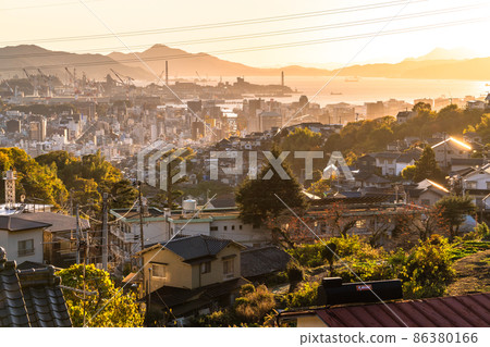 《Hiroshima Prefecture》 Dusk in the center of Kure city / port town 《Hiroshima Prefecture》 Dusk in the center of Kure city / port town 86380166