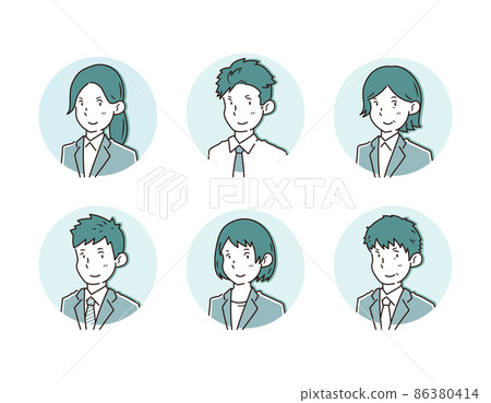 Male and female businessman icon set basic Male and female businessman icon set basic 86380414