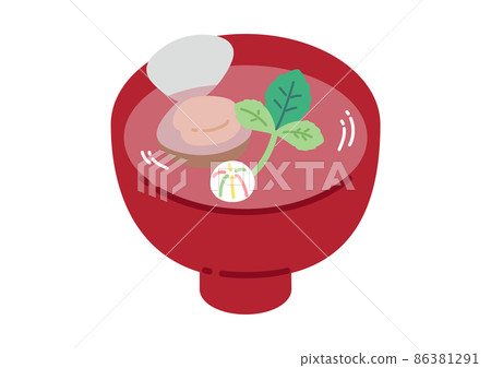 Illustration of clam soup / no line drawing 86381291