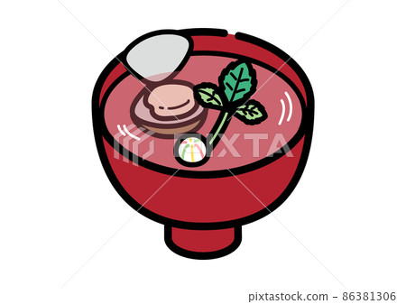 Illustration of clam soup 86381306