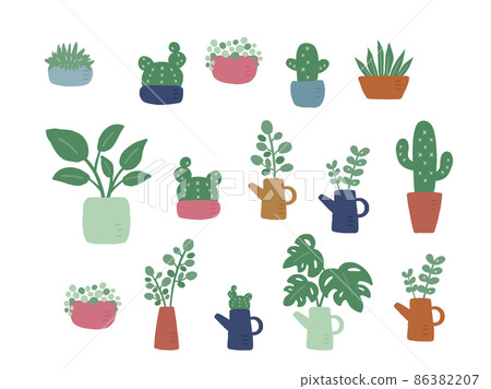 可愛的植物葉子植物集/手繪插圖 可愛的植物葉子植物集/手繪插圖 86382207