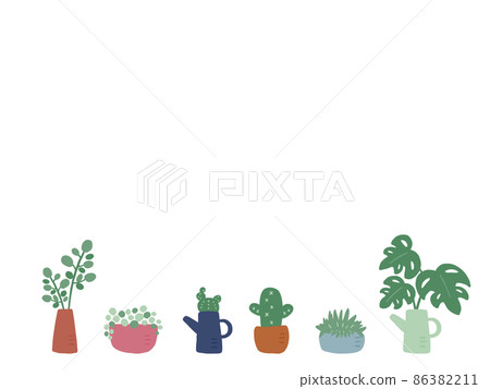 Cute botanical foliage plant set / hand-drawn illustration 86382211