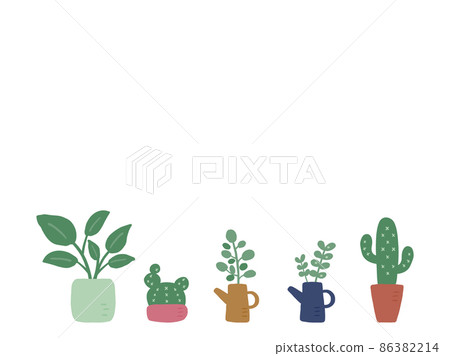 Cute botanical foliage plant set / hand-drawn illustration 86382214