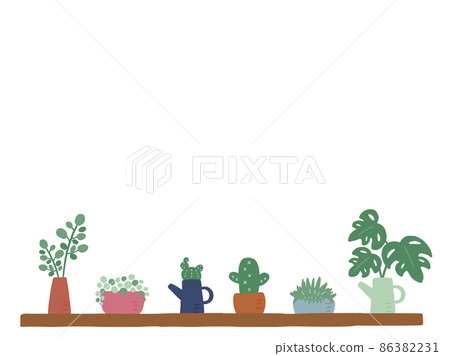 Cute botanical foliage plant set / hand-drawn illustration 86382231