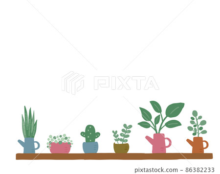 Cute botanical foliage plant set / hand-drawn illustration 86382233