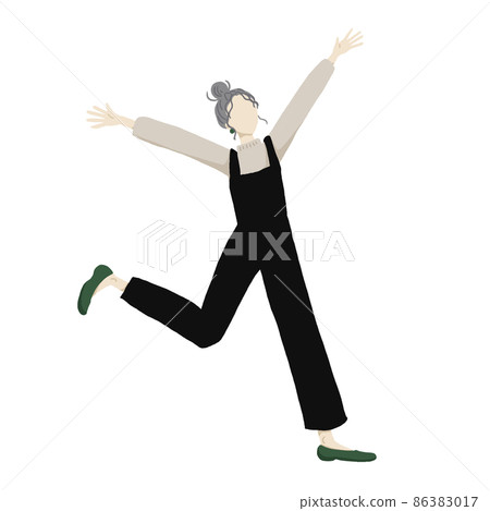 在萬歲中歡欣鼓舞的工作服沒有面部表情 86383017