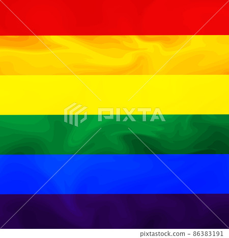 Flag LGBT squared icon, badge or button. Template design, vector illustration. Love wins. LGBT symbol in rainbow colors. Gay pride silk textile background Flag LGBT squared icon, badge or button. Template design, vector illustration. Love wins. LGBT symbol in rainbow colors. Gay pride silk textile background 86383191