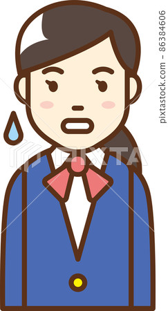 一個穿著制服的震驚女人的插圖 一個穿著制服的震驚女人的插圖 86384606