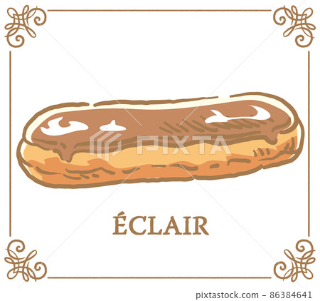 泡芙。手寫的糖果。矢量圖素材 86384641