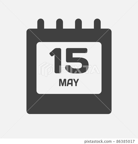 Icon day date 15 May, template calendar page Icon day date 15 May, template calendar page 86385017