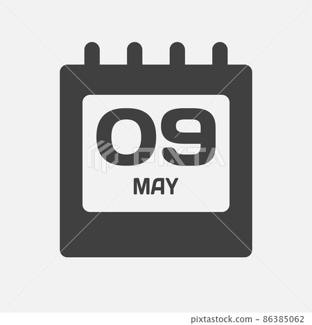 Icon day date 9 May, template calendar page Icon day date 9 May, template calendar page 86385062