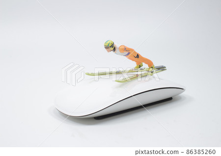 a mini of figure Ski jumping on mouse a mini of figure Ski jumping on mouse 86385260