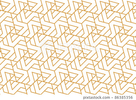 Abstract geometric pattern with stripes, lines. Seamless vector background. White and gold ornament. Simple lattice graphic design 86385356