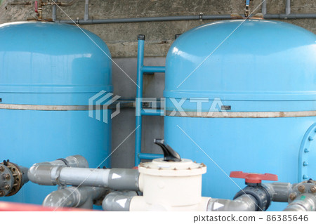 a pump of outdoor filtering system of swimming pool 86385646