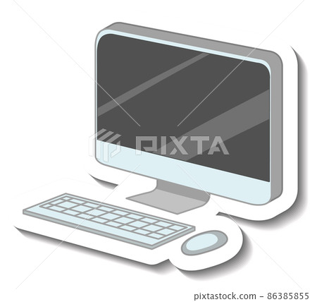 Computer monitor with mouse and keyboard 86385855