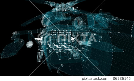 Helicopter Hologram. Military and Technology Concept 86386145
