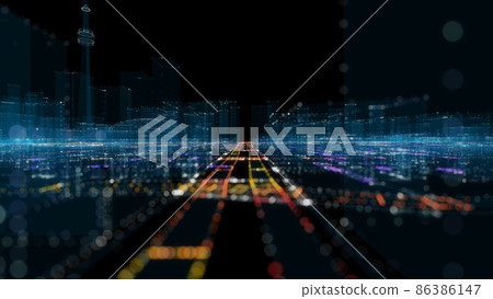 Futuristic Smart Digital City. Smart City And Technology Business Concept 86386147