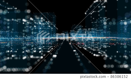 Futuristic Smart Digital City. Smart City And Technology Business Concept Futuristic Smart Digital City. Smart City And Technology Business Concept 86386152