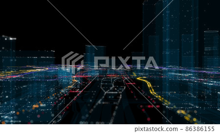 Futuristic Smart Digital City. Smart City And Technology Business Concept Futuristic Smart Digital City. Smart City And Technology Business Concept 86386155