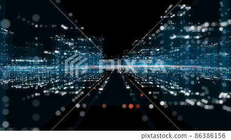 Futuristic Smart Digital City. Smart City And Technology Business Concept Futuristic Smart Digital City. Smart City And Technology Business Concept 86386156