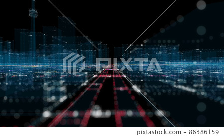 Futuristic Smart Digital City. Smart City And Technology Business Concept Futuristic Smart Digital City. Smart City And Technology Business Concept 86386159