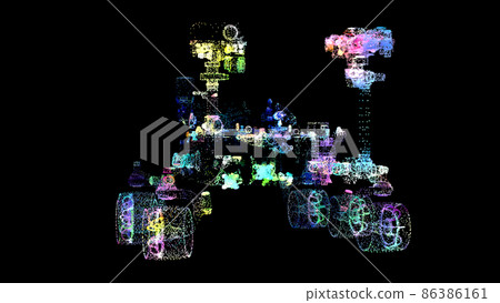 Particle hologram of Mars rover Particle hologram of Mars rover 86386161