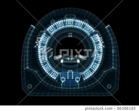 Digital MRI scan Hologram. Medicine and Technology Concept Digital MRI scan Hologram. Medicine and Technology Concept 86386185